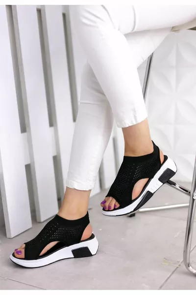 Женские черные сандалии Ashley Steel Knit