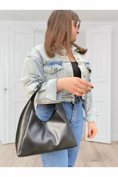 حقيبة سم مع قفل من جلد الغزال داخل حقيبة الكتف,