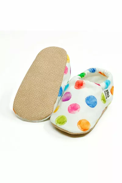 Non-Slip Sole Colorful Dots Baby Booties, House Boots Slippers Nursery Shoes Panduf