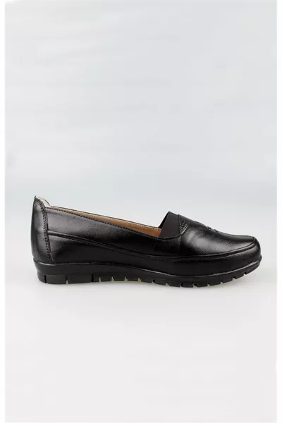 Edik أحذية عادية وأمي جلد طبيعي بطانة كعب نظام مبطن  أسود