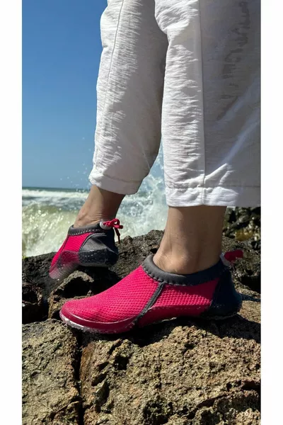 Unisexe Fuchsia Adulte Chaussures De Mer Antidérapant Semelle Polyvalente Élégant Rafting Bottines 