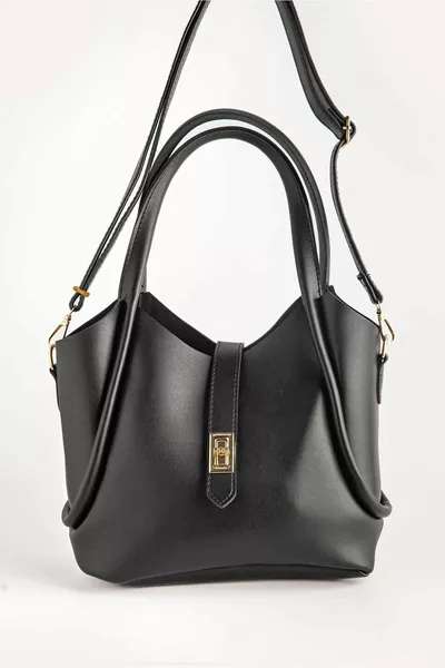 حقيبة مكياج نسائية (مع) حقيبة كتف بحزام متقاطع مع قفل إغلاق التفاصيل