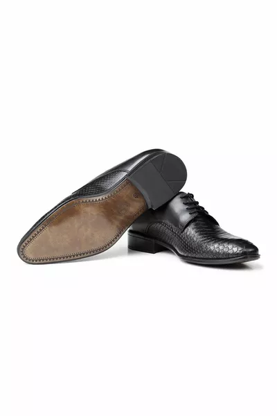 أحذية كلاسيكية رجالية جلد طبيعي من Croco ، أحذية ديربي كلاسيكية ، أحذية كلاسيكية بأربطة