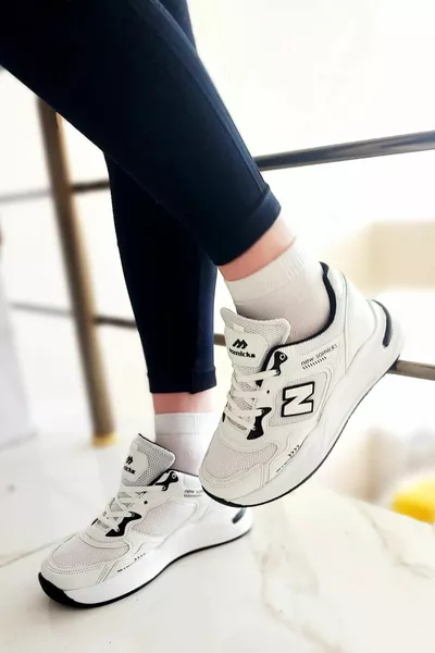 المرأة الأبيض ن عالية وحيد العظام عارضة أحذية رياضية أحذية رياضية 