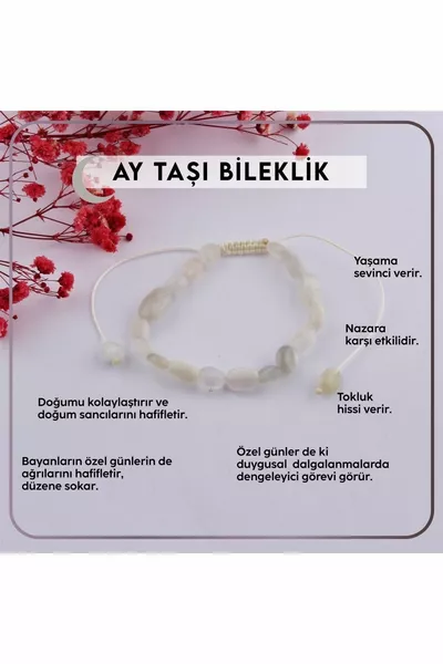 Zertifiziertes Mondstein Naturstein Armband 