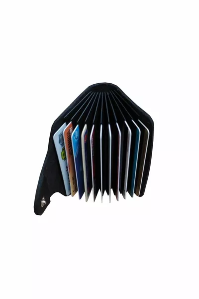 Unisexe  Compartiments Nouveau Petit Moule Noir Porte-Carte de Crédit - Portefeuille