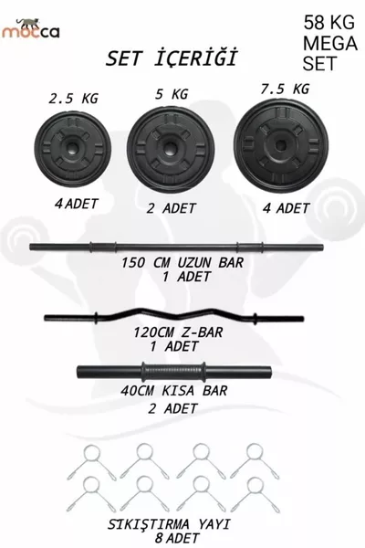 kg Z-bar Megaset Dumbbell Set And Dumbbell Set Weight Fitness Set