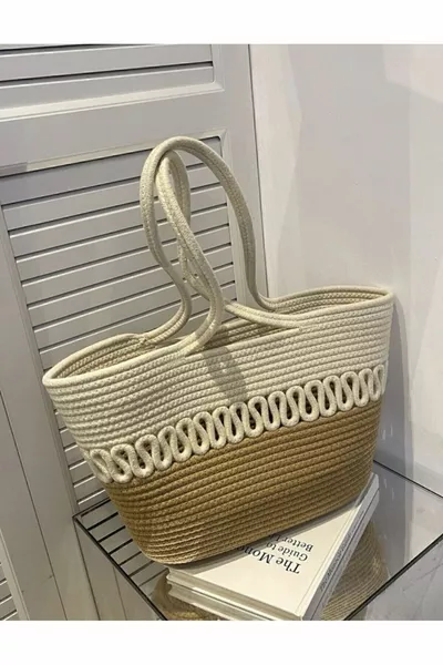Wicker Look Jute Beach Bag, Sleeve Bag, Handbag
