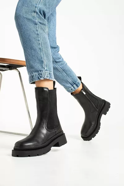 Dameslaarzen Zwart Elastische Rits (ZOOL 5 CM)