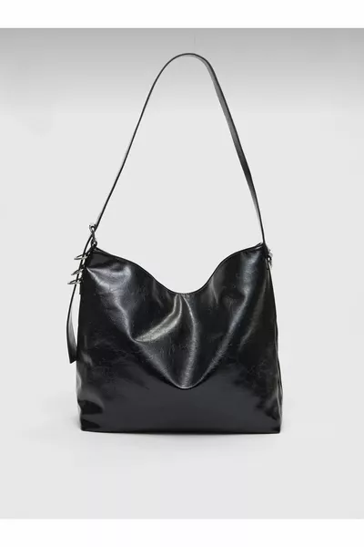 Borsa a secchiello fantasia in ecopelle 