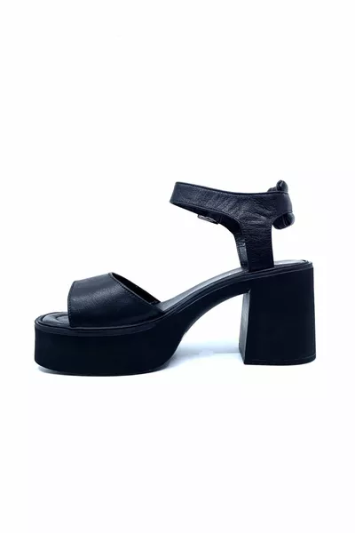 ماريا صندل نسائي جلد أسود