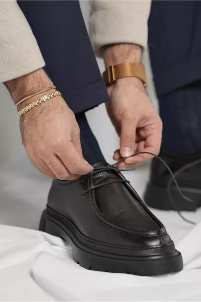 سيسلي نموذج جلد طبيعي مصنوع يدويا للرجال أحذية عارضة بنية