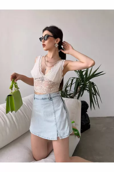 ميني شق الدينيم الدنيم السراويل تنورة