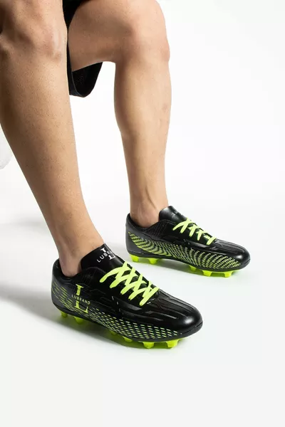 Black Yellow Astroturf Football Boots