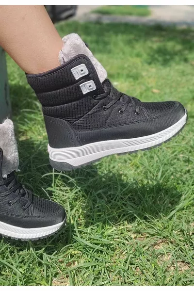 أحذية الثلج الفراء الدانتيل متابعة للماء عدم الانزلاق الأحذية الوحيدة