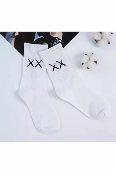 للجنسين أبيض وأسود 6 أزواج كلية الجوارب مجموعة