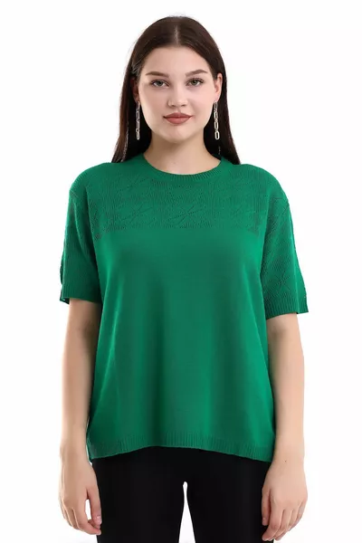 المرأة طوق عزر قصيرة الأكمام متماسكة سترة