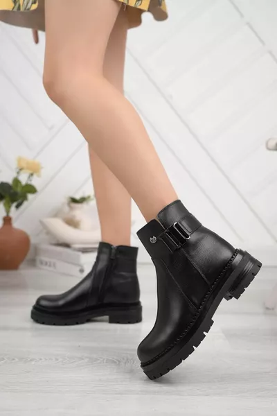 Женские повседневные сапоги из натуральной кожи 