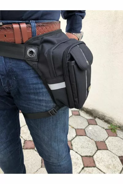 Unisex colore nero riflettente modello Multi-Eye Biker, gamba e borsa a tracolla