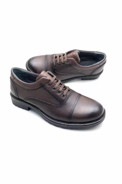 Braune orthopädische Winterschuhe aus Leder für Herren