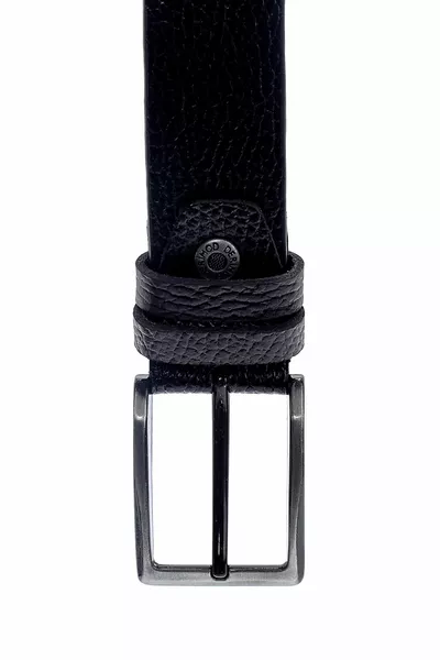 حزام جلد أسود للرجال ft