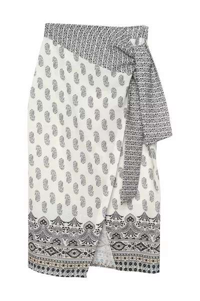 Узорчатый галстук с запахом Детализированная юбка Натуральный