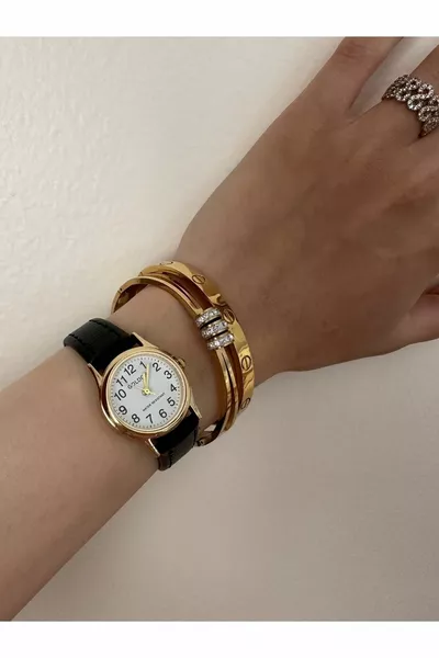 خمر نمط الجلود حزام ساعة اليد