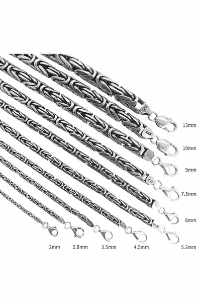 2mm Sterling Silver  Round King Model Bracciale da uomo Dog Tag 