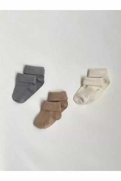 مجموعة من 3 جوارب صغيرة من الخيزران - جوارب حديثي الولادة