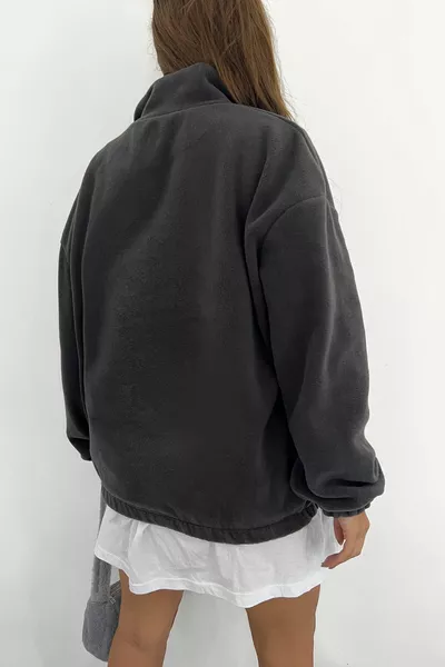 Dames Fleece Stof Antraciet Oversized Sweatshirt