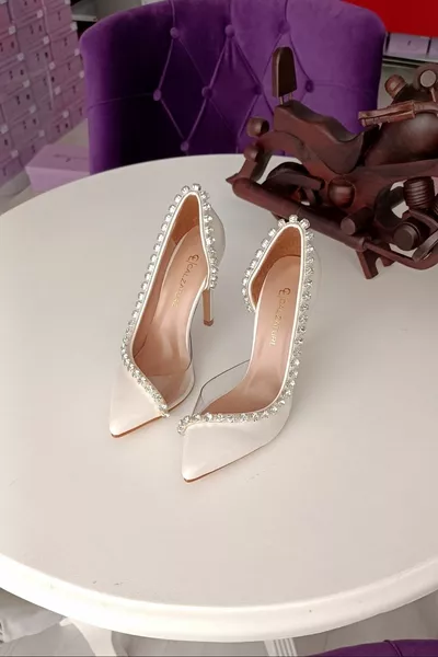 перламутр кожаная сторона прозрачная см каблуки водный путь аксессуар женский дизайн свадебное платье туфли