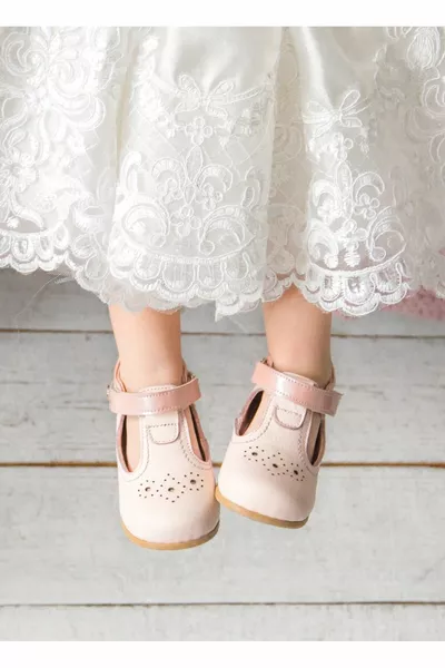 Handmade-orthopedic Powder Girls First Step Shoes-handmade