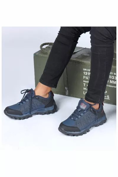 Full Orthopedic Thick Sole Navy Blue Trakking Autador Men's Sporty Boot 