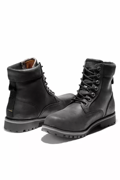 Здрави Wp Средно непромокаеми мъжки черни ботуши с връзки