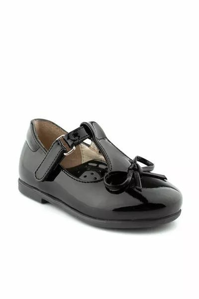 أسود براءات الاختراع الجلود الفتيات الباليه الشقق