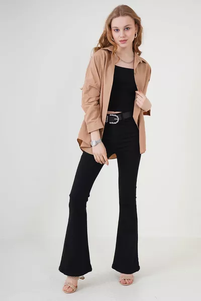  قميص أساسي طويل كبير الحجم - جمل