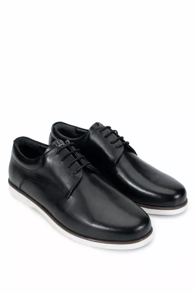 Hommes en cuir véritable Cuir noir Chaussures décontractées