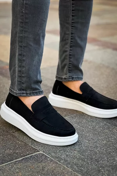 Robert  Велурени черни BT Мъжки обувки за мокасини