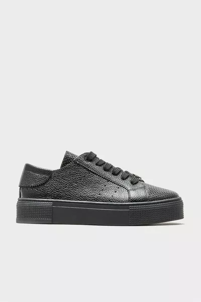 Schwarze Damen-Sneakers aus Leder