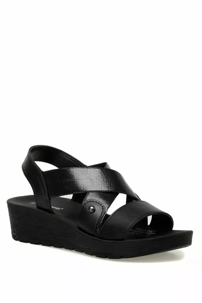 .z 2fx Zwart Dames sandalen met dikke zool