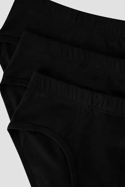 Базовая лента черные трусики-слип из 3 шт.