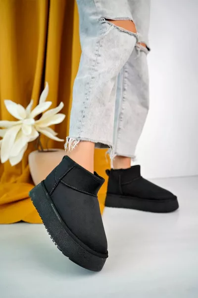 SIENA SUÈDE BONT AAN DE BINNENKANT DIKKE ZOOL KORTE ENKEL DAMESLAARZEN EN BOOTIE