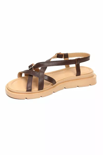 Women's Brown Genuine Leather Sandals 