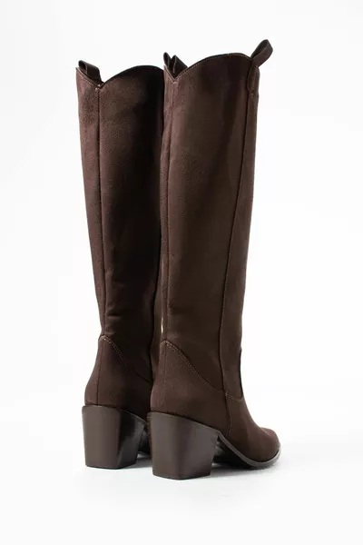 المر البني من جلد الغزال رعاة البقر الأحذية