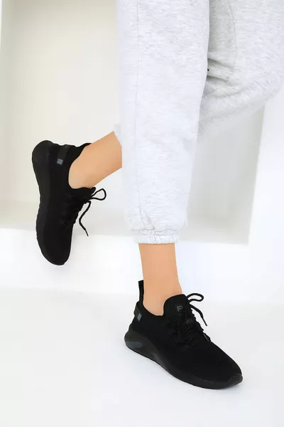Black-Black Women's Sneakers 