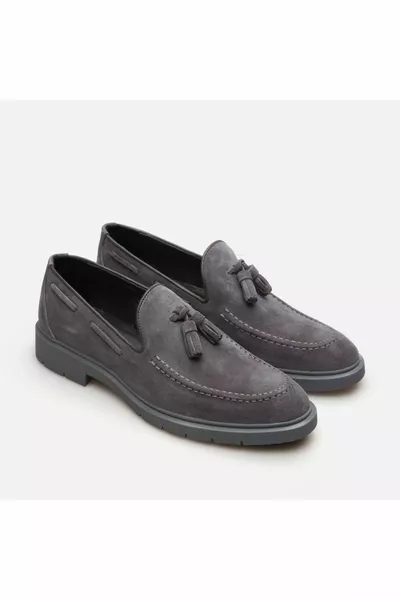 Echtes Leder Fußgänger Grau Fußgänger Herren Loafer