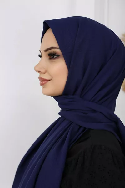Hijab Scialle Jazz Donna in Cotone Modello _ Blu Navy