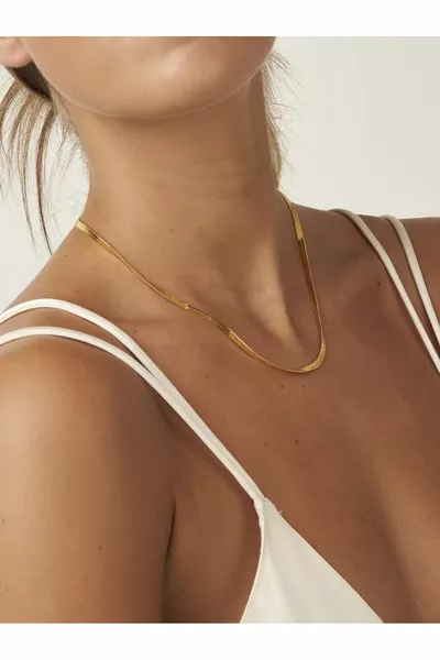 Collana % Acciaio Catena Italiana Garantita  cm -  cm Oro Colore Oro