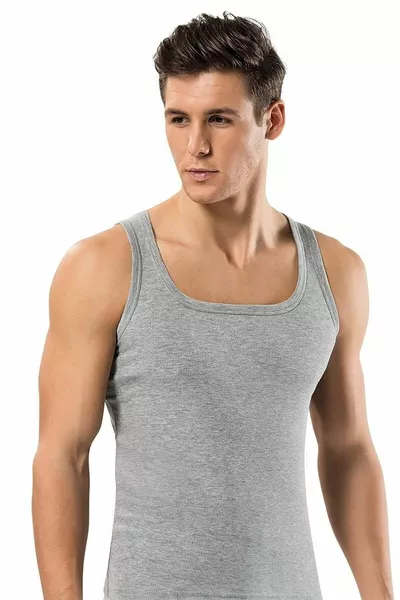 Débardeur 6 pièces en coton de couleur grise pour homme