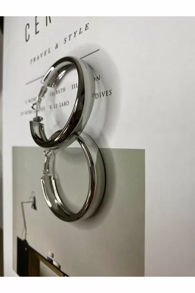 Steel Thick Hoop Earrings